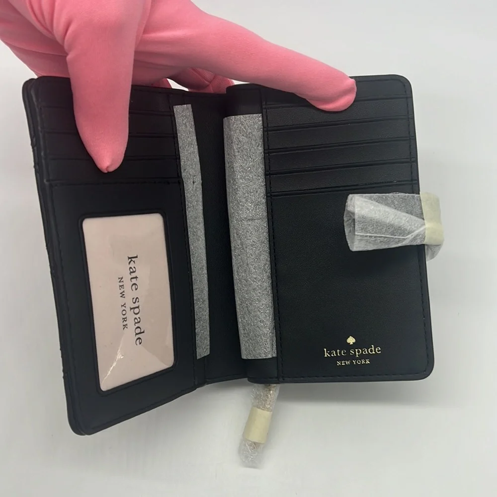 Kate Spade Natalia Medium Compact Bifold Wallet Black
